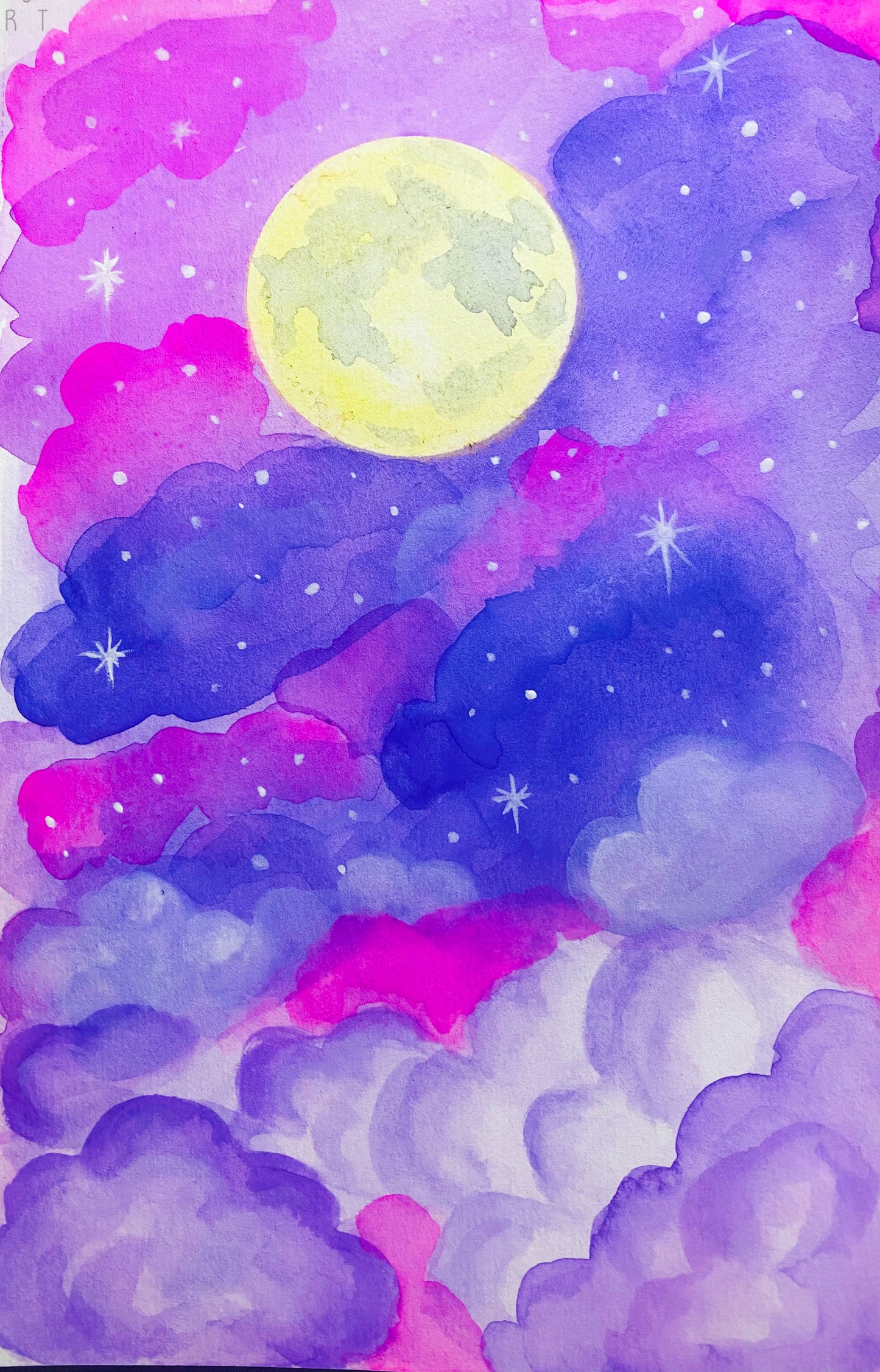 Moonlight Watercolor Original Painting