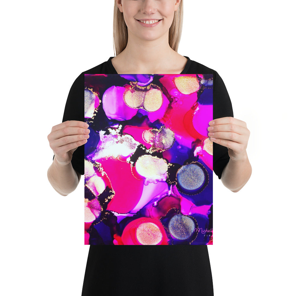 Pinks and Purples - Alcohol Ink Artwork on Poster