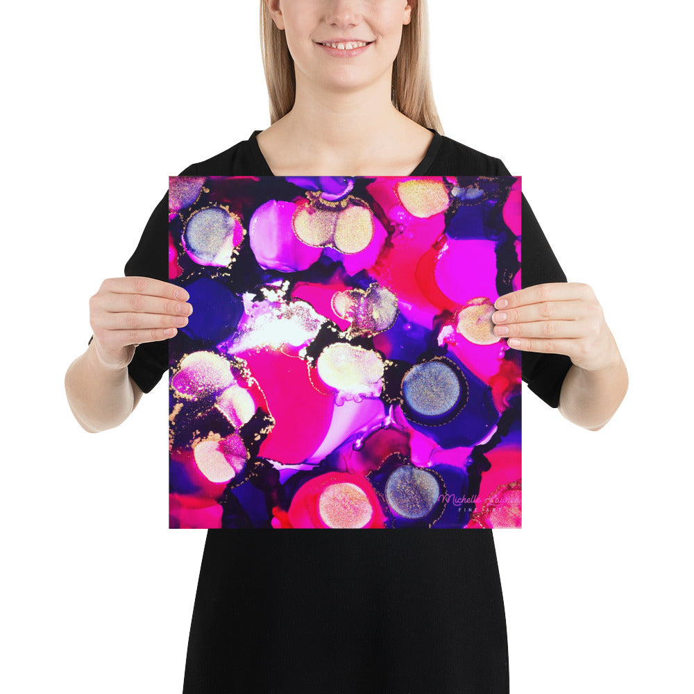Pinks and Purples - Alcohol Ink Artwork on Poster